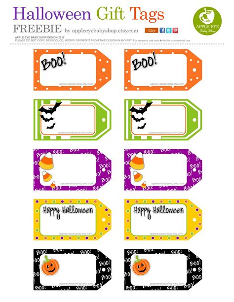 Free Printable Halloween Gift Tags Printable